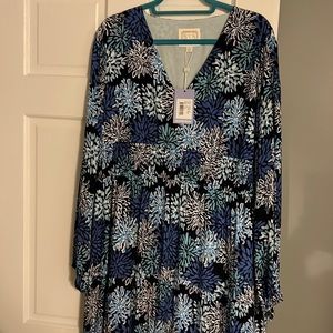 Blue floral maxi dress. Brand: sail to sable. Size XXL.